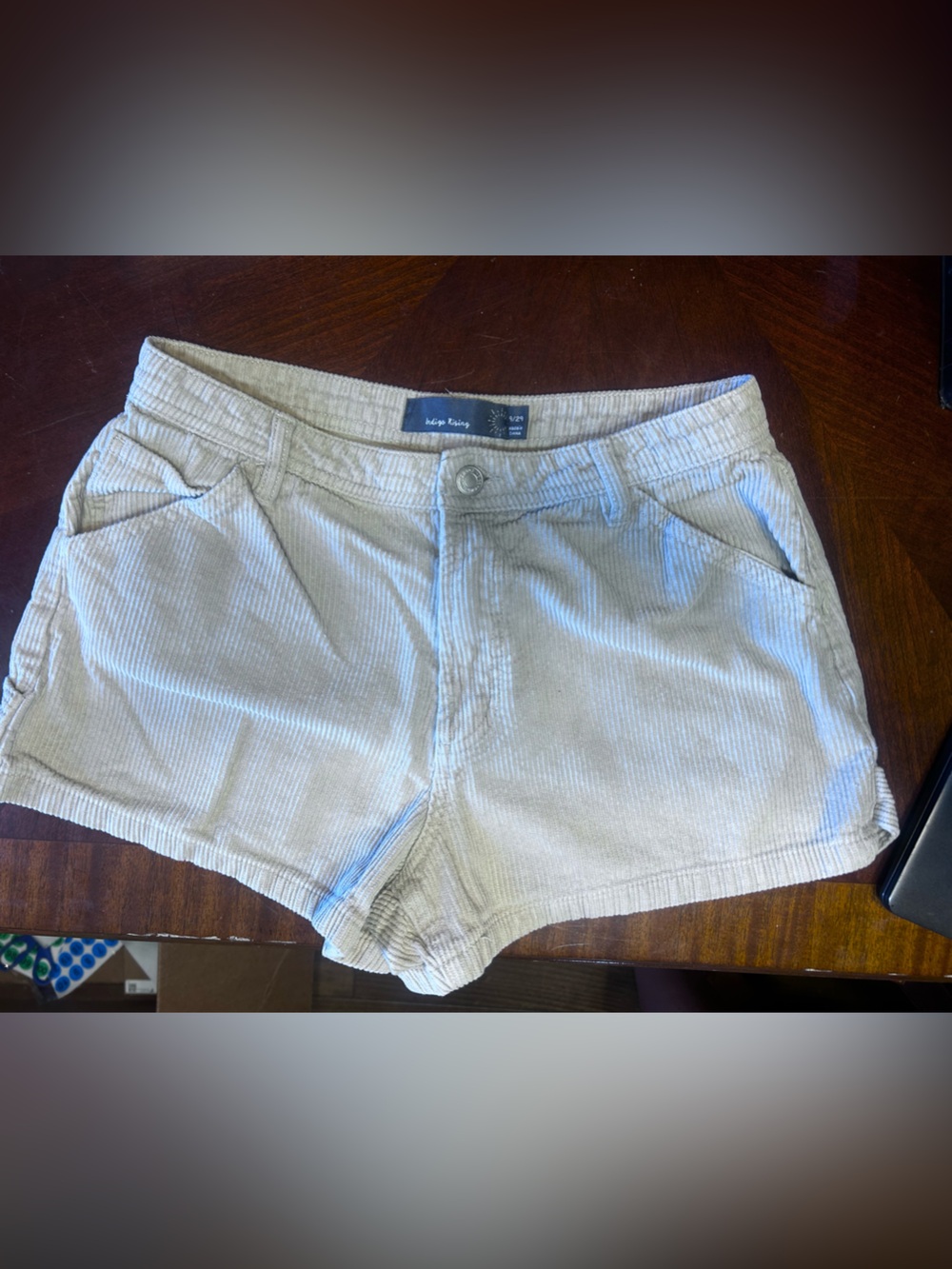 High-Waist Cream Corduroy Women's Shorts